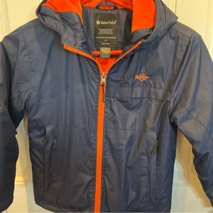 WANTDO Boys Waterproof Ski Jacket Fleece Kids Winter Coat in Dark Gray